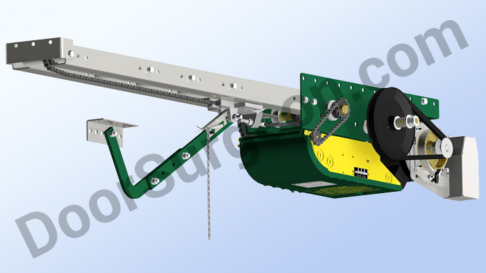 OTBH threequarter horsepower commercial heavy-duty trolley overhead door opener with solenoid brake Chestermere.